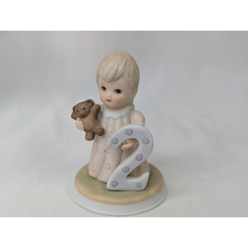 Lefton 2 Year Old Girl Figure Teddy‎ Bear Pajamas 1982 2.75 Inch Christopher